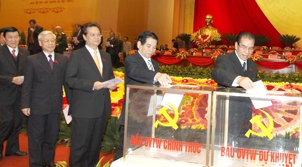 Đại hội tiến hành bỏ phiếu bầu Ban Chấp hành Trung ương Đảng khoá XI